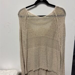 Free People Beige Knit Sweater